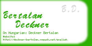 bertalan deckner business card